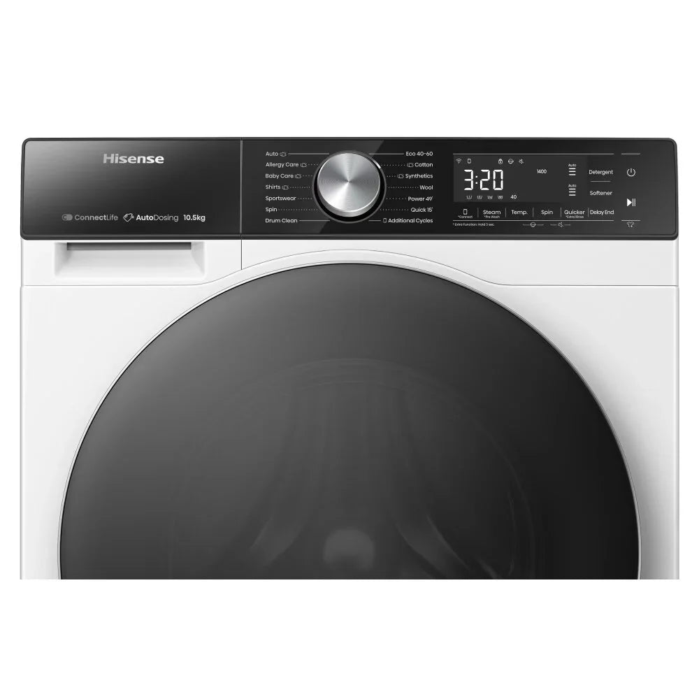 Hisense 10.5kg Freestanding Washing Machine 1400rpm LED Display White-4