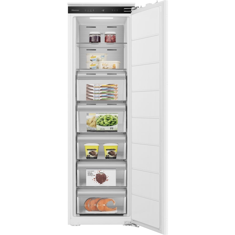 Hisense FT3B213SAWE
Total No Frost Built-In Freezer, Fixed Hinge, White, E Rated
