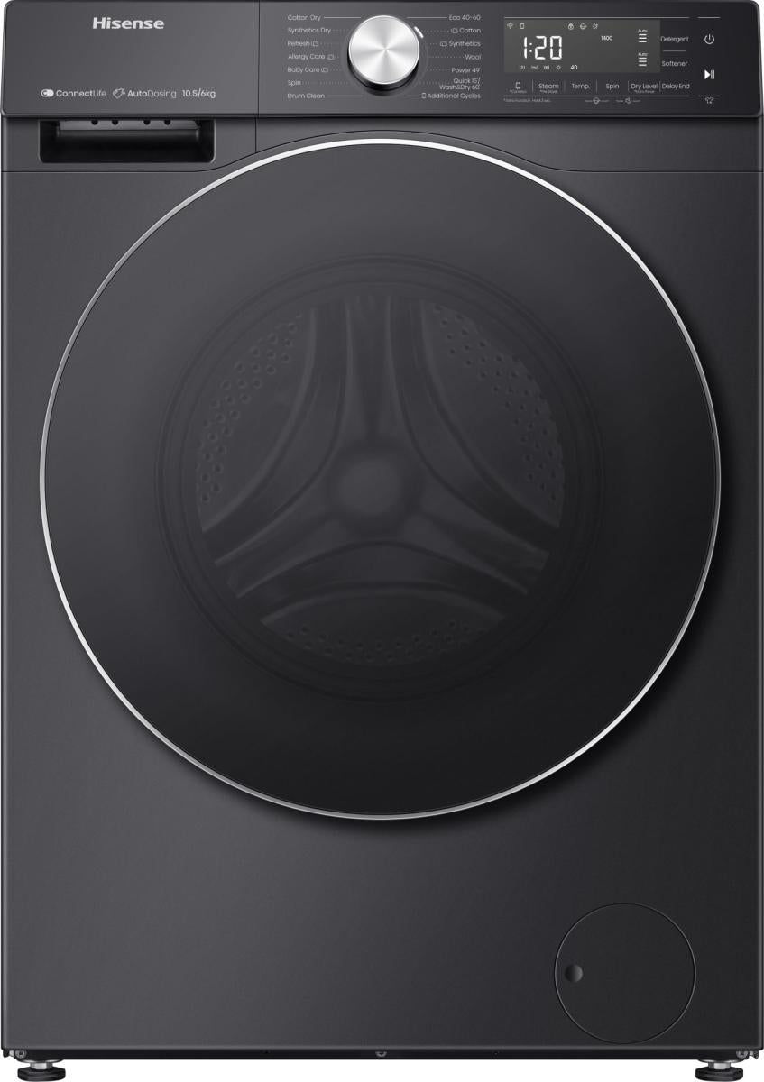 HISENSE 5S Series Auto Dosing WD5S1045BB WiFi-enabled 10.5 kg Washer Dryer - Black