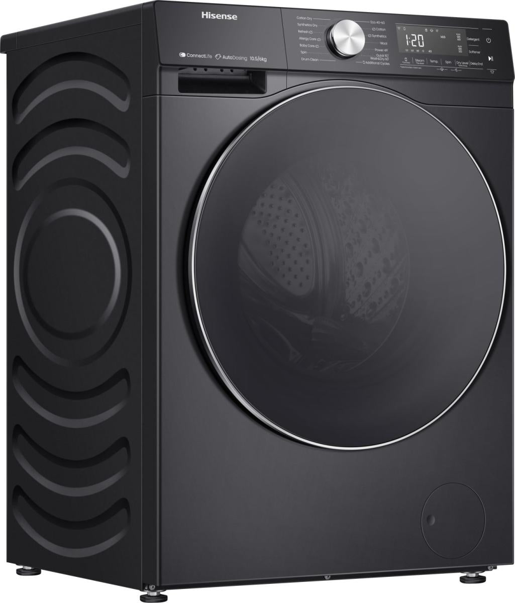 HISENSE 5S Series Auto Dosing WD5S1045BB WiFi-enabled 10.5 kg Washer Dryer - Black