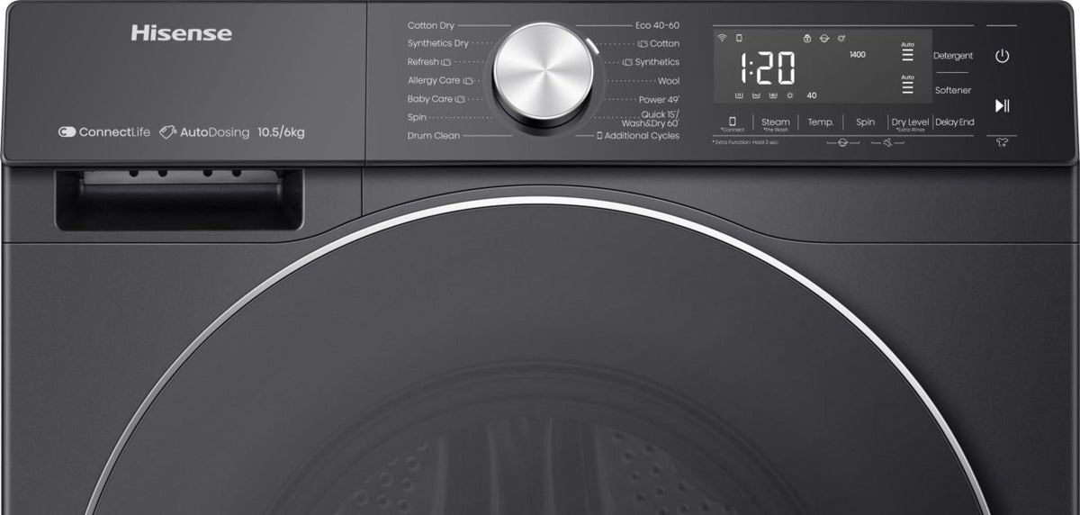 HISENSE 5S Series Auto Dosing WD5S1045BB WiFi-enabled 10.5 kg Washer Dryer - Black-4