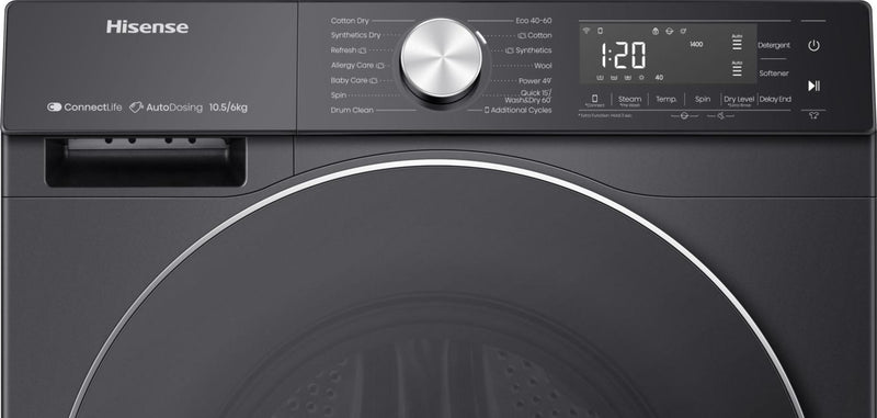 HISENSE 5S Series Auto Dosing WD5S1045BB WiFi-enabled 10.5 kg Washer Dryer - Black-4