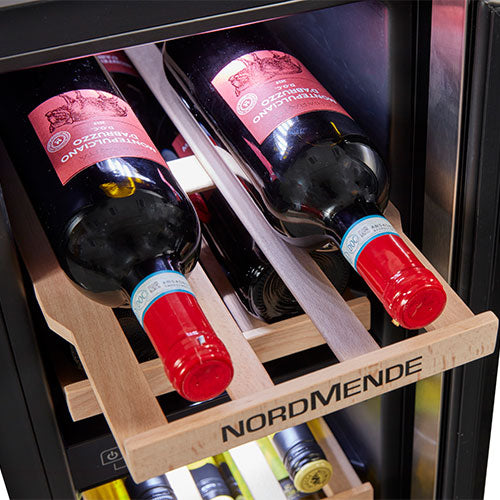 Nordmende 30cm Wine Cooler 17 Bottle Dual Zone Slim Inox Frame WC17IX-3