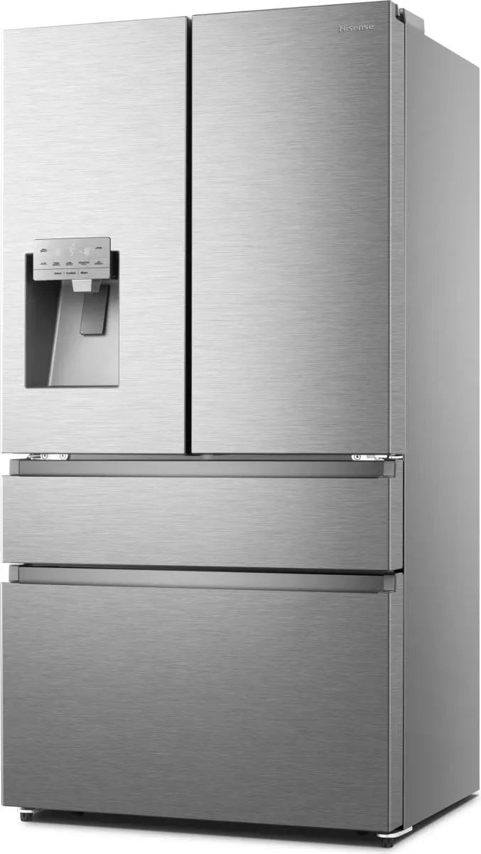 Hisense RF728N4SASE French Style Non-Plumbed Ice & Water Fridge Freezer - Stainless Steel