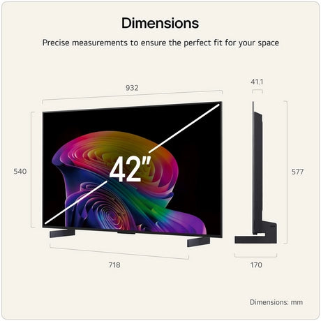 LG OLED42C66LB.AEK 42" 4K OLED Smart TV - Dark Titan Silver-3