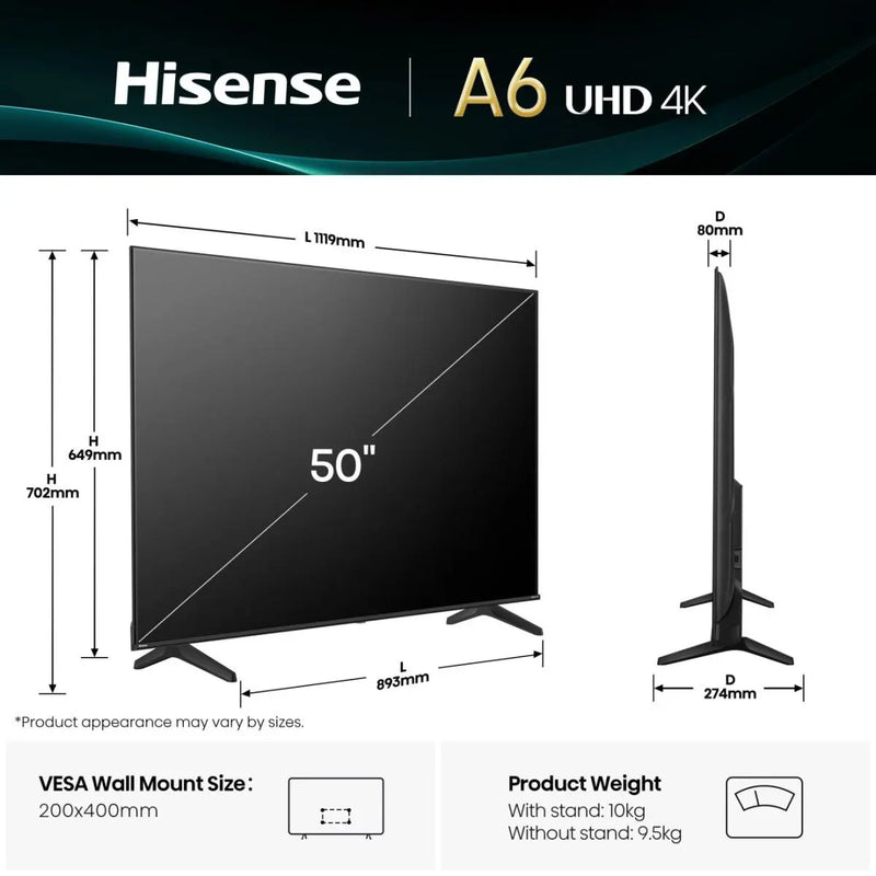 A6Q 50" LED 4K HDR Smart TV with Freely-6