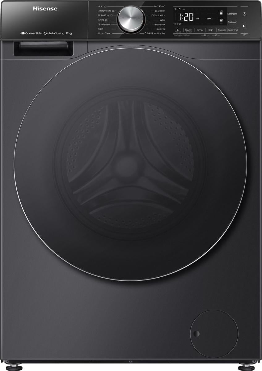 Hisense 12kg Freestanding Washing Machine 1400rpm LED Display Black