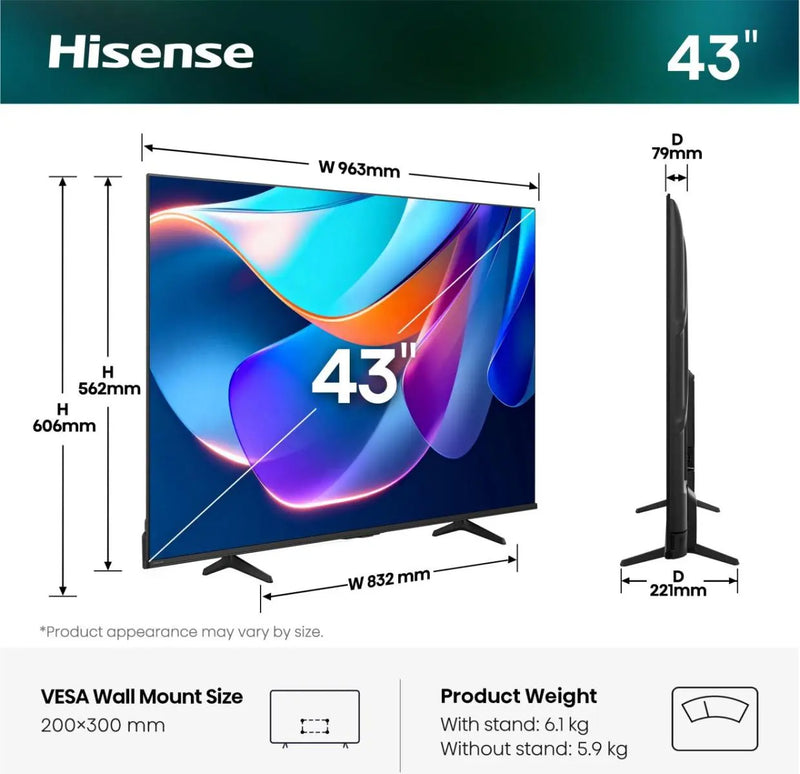 Hisense 43A6STUK 43 '' A6S | UHD Smart TV 4K 60 Hz-2