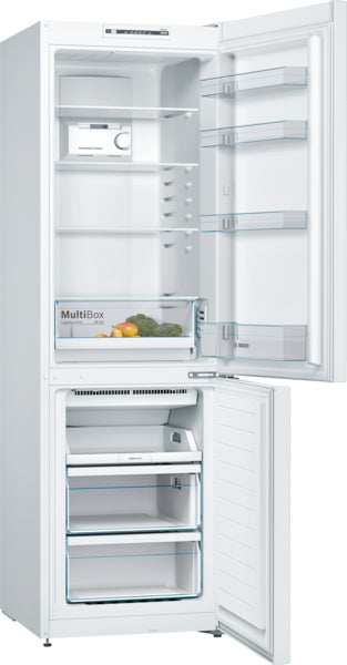 Bosch KGN36NWEAG Series 2, Free-standing fridge-freezer with freezer at bottom, 186 x 60 cm, White, Total No Frost