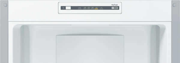 Series 2, Free-standing fridge-freezer with freezer at bottom, 186 x 60 cm, Stainless steel look-7