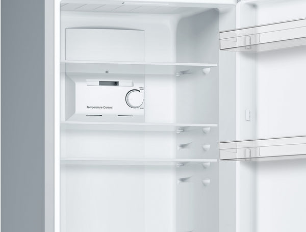 Series 2, Free-standing fridge-freezer with freezer at bottom, 186 x 60 cm, Stainless steel look-9