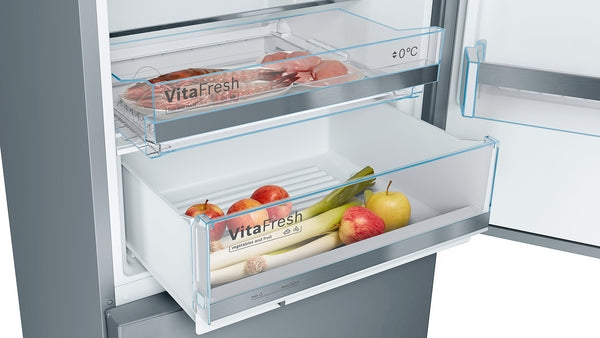 Bosch KGE49AICAG Series 6, Free-standing fridge-freezer with freezer at bottom, 201 x 70 cm, Stainless steel-3