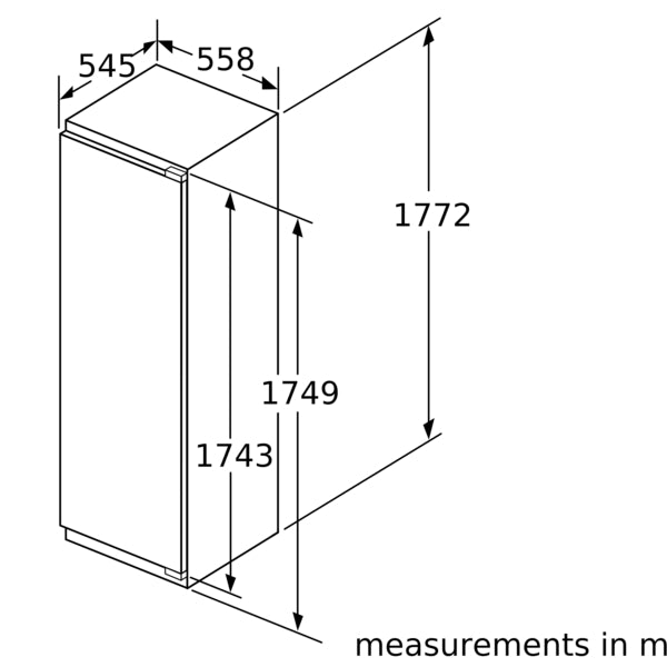 N 50, Built-in freezer, 177.2 x 55.8 cm, flat hinge-10