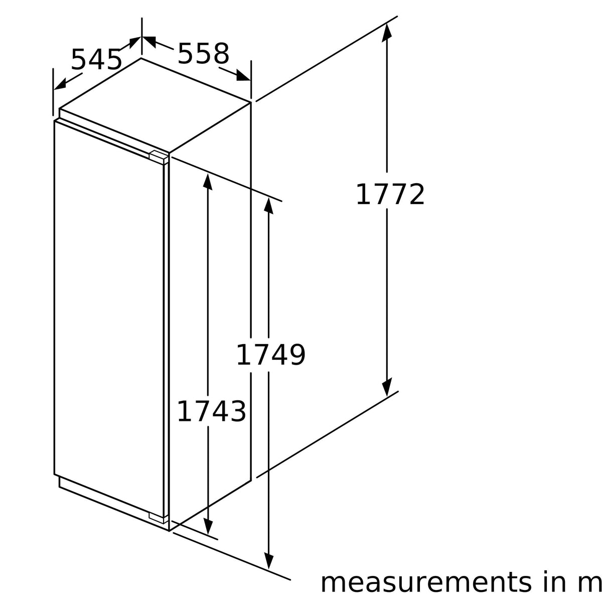Neff Built in Single door freezers 177cm Height N 90 GI7815NE0