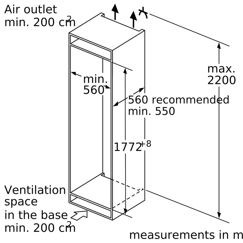 Neff Built in Single door freezers 177cm Height N 90 GI7815NE0