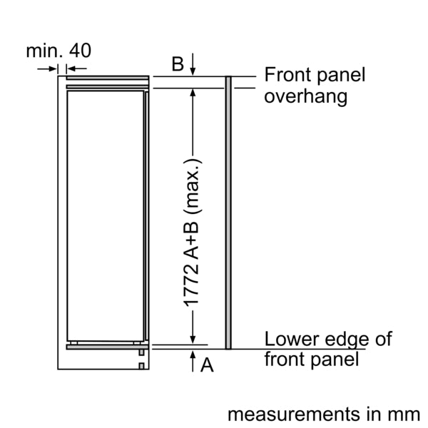 N 50, Built-in freezer, 177.2 x 55.8 cm, flat hinge-12