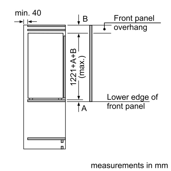 Series 2, Built-in fridge, 122.1 x 54.1 cm, sliding hinge-9