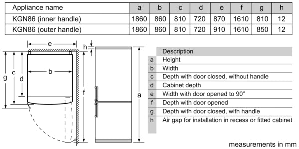 Bosch KGN86VIEAG Series 4, Free-standing fridge-freezer with freezer at bottom, 186 x 86 cm, Stainless steel-14