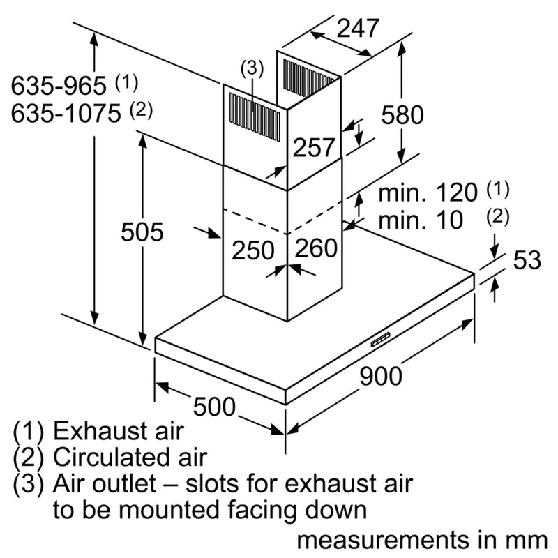Bosch Box Chimney Hoods Series 2 DWB94BC50B