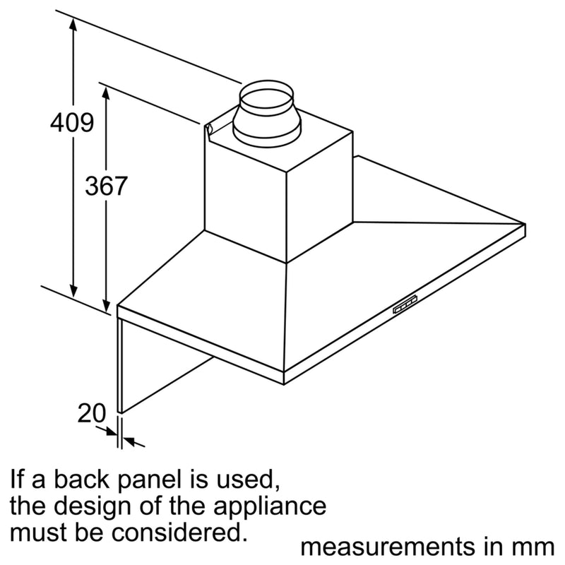 Bosch Slim Pyramid Chimney Hoods Series 4 DWQ66DM50B
