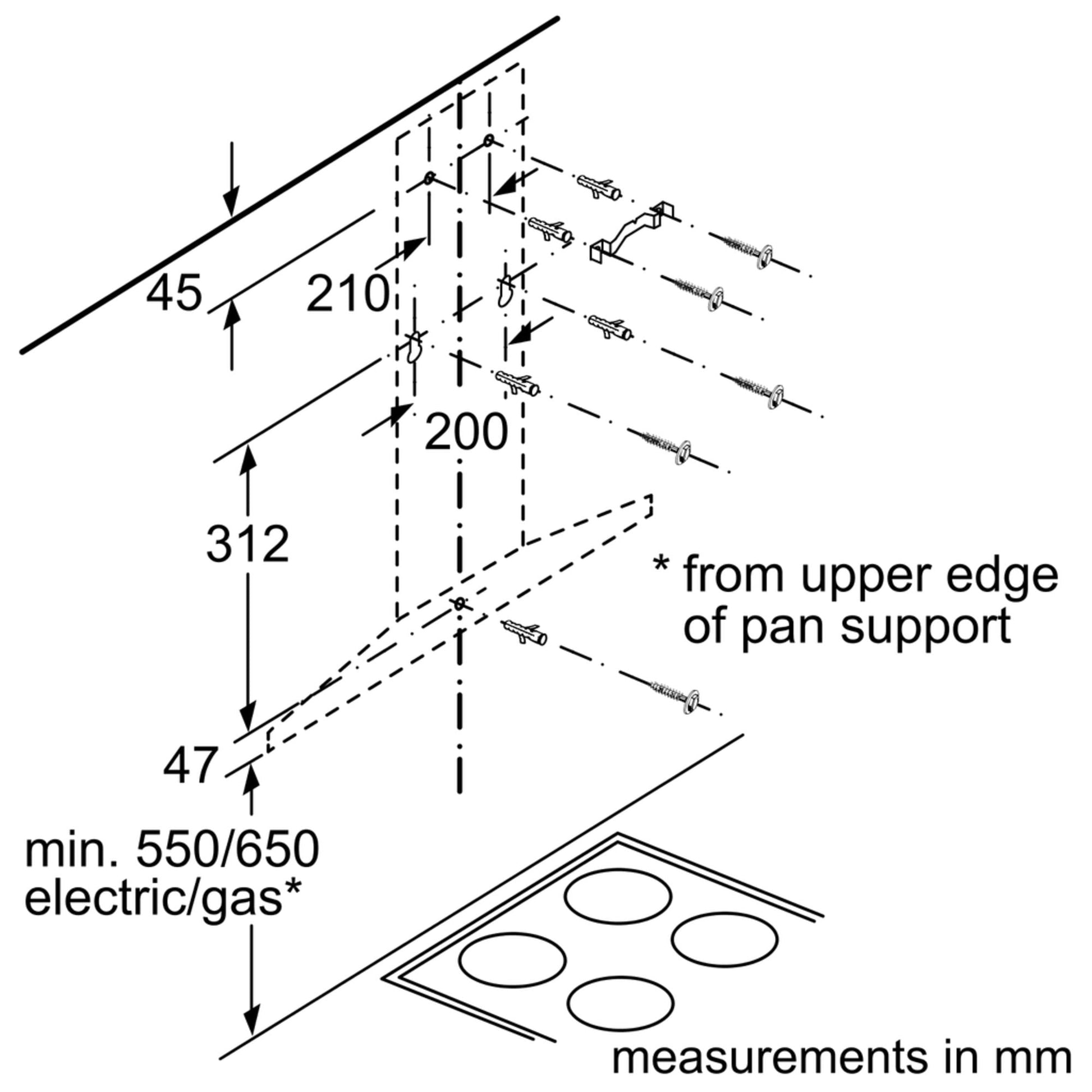 Bosch Slim Pyramid Chimney Hoods Series 4 DWQ66DM50B