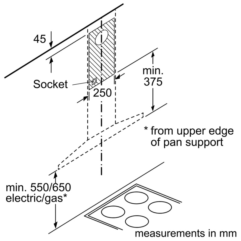 Bosch Slim Pyramid Chimney Hoods Series 4 DWQ66DM50B