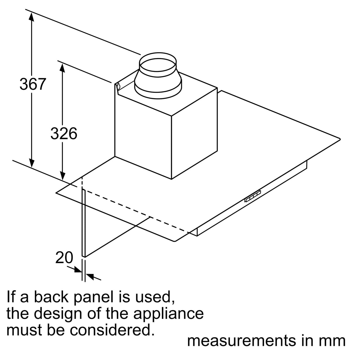 Bosch Straight Glass Chimney Hoods Series 2 DWG64BC50B