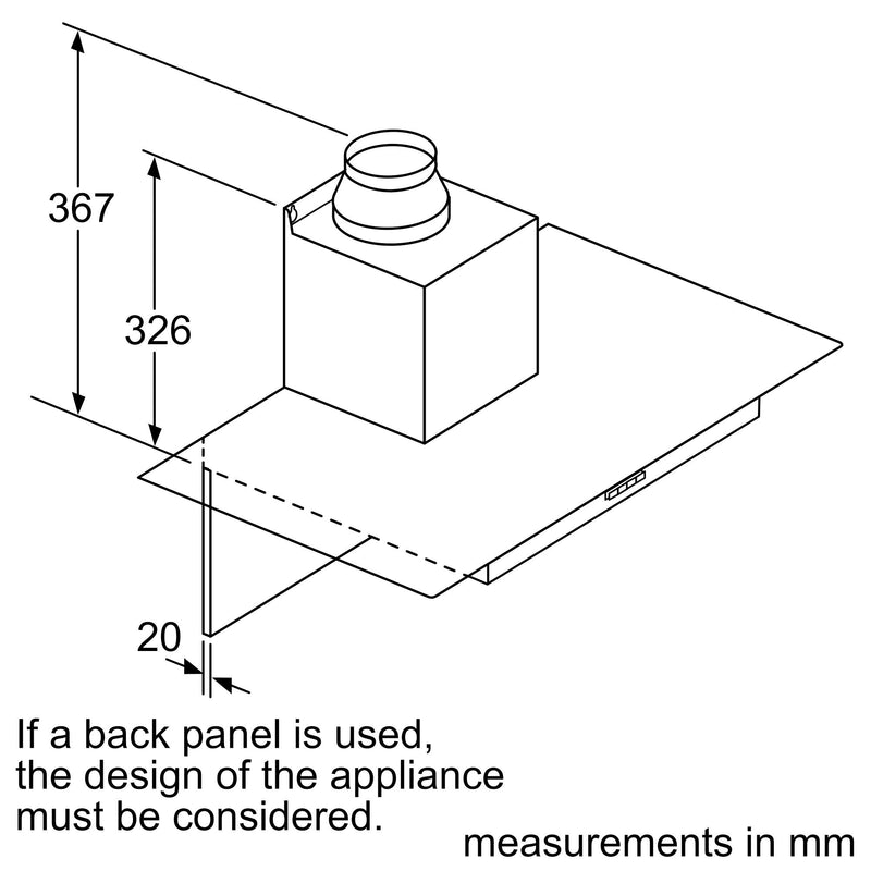 Bosch Straight Glass Chimney Hoods Series 2 DWG64BC50B