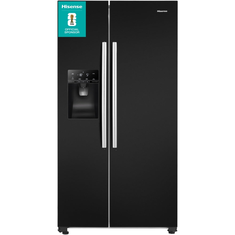 Hisense RS694N4IBE Plumbed Ice & Water American style fridge freezer - Black