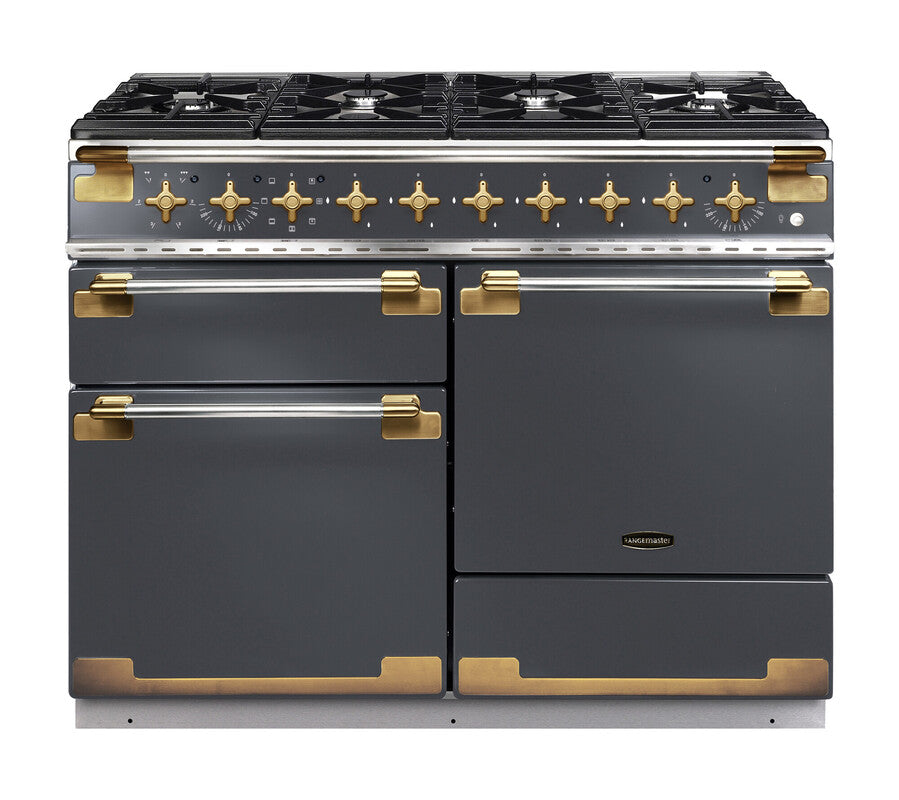 Rangemaster ELS110DFFSL/AB Els Lux 110 Dual Fuel Slate Antique Brass