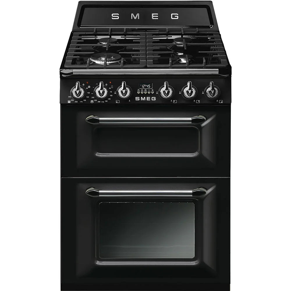 Smeg TR62BL Victoria style 60cm Dual Fuel Cooker - Black