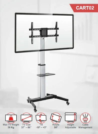 TTAP CART02 Trolley stand with wheels [up to 86'' TV]
