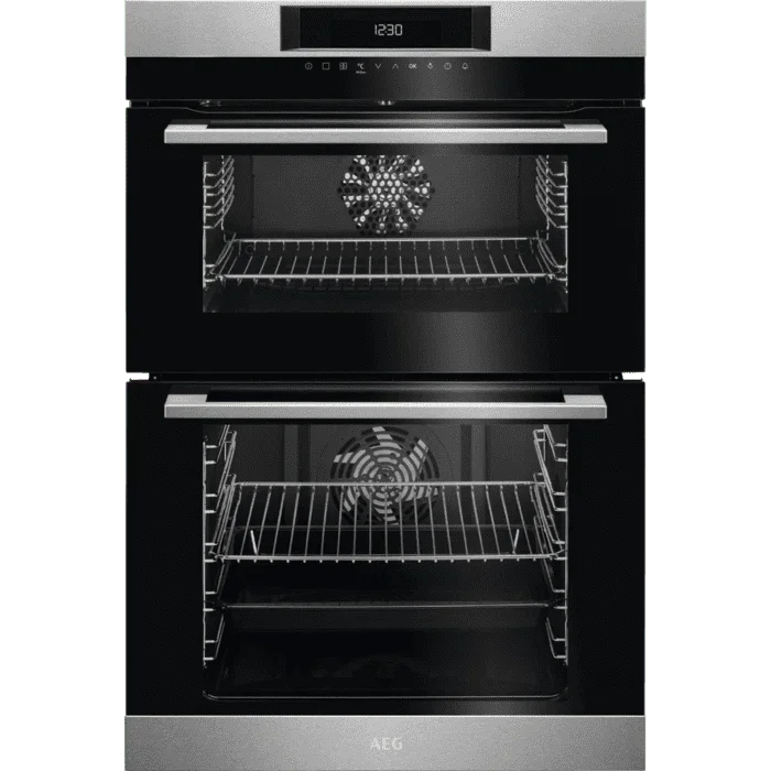 AEG DCK731110M Built-In Twin Fan Double Oven With Catalytic Cleaning - Stainless steel & Black