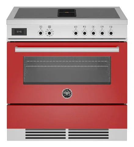 Bertazzoni PROCH94I1EROT 90cm Professional Air-Tec Induction Range Cooker With Integrated Extraction – Rosso
