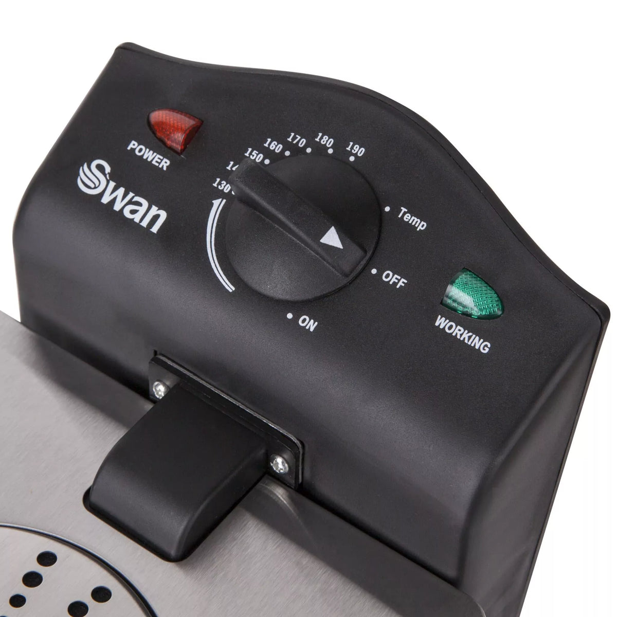 Swan SD6040N 3 Litre Stainless Steel Deep Fat Fryer with Viewing Window and Safety Cut Out, Non-Slip, Easy Clean and Adjustable Temperature