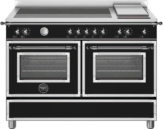 Bertazzoni HER125I2ENET 120cm Heritage Twin Oven Induction Range Cooker - Nero Matt