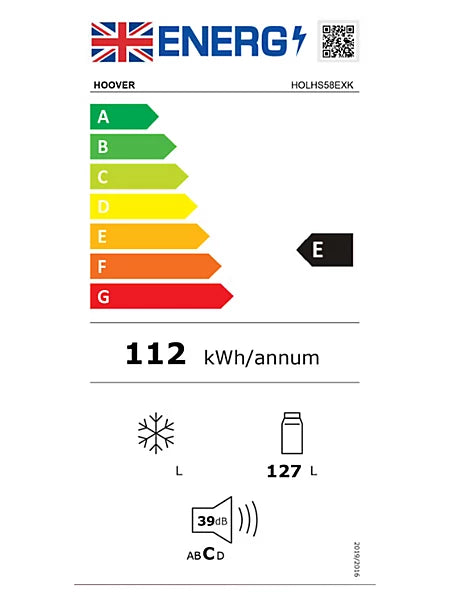 Hoover HOLHS58EXK - Silver Undercounter Manual Defrost Fridge - E energy-3