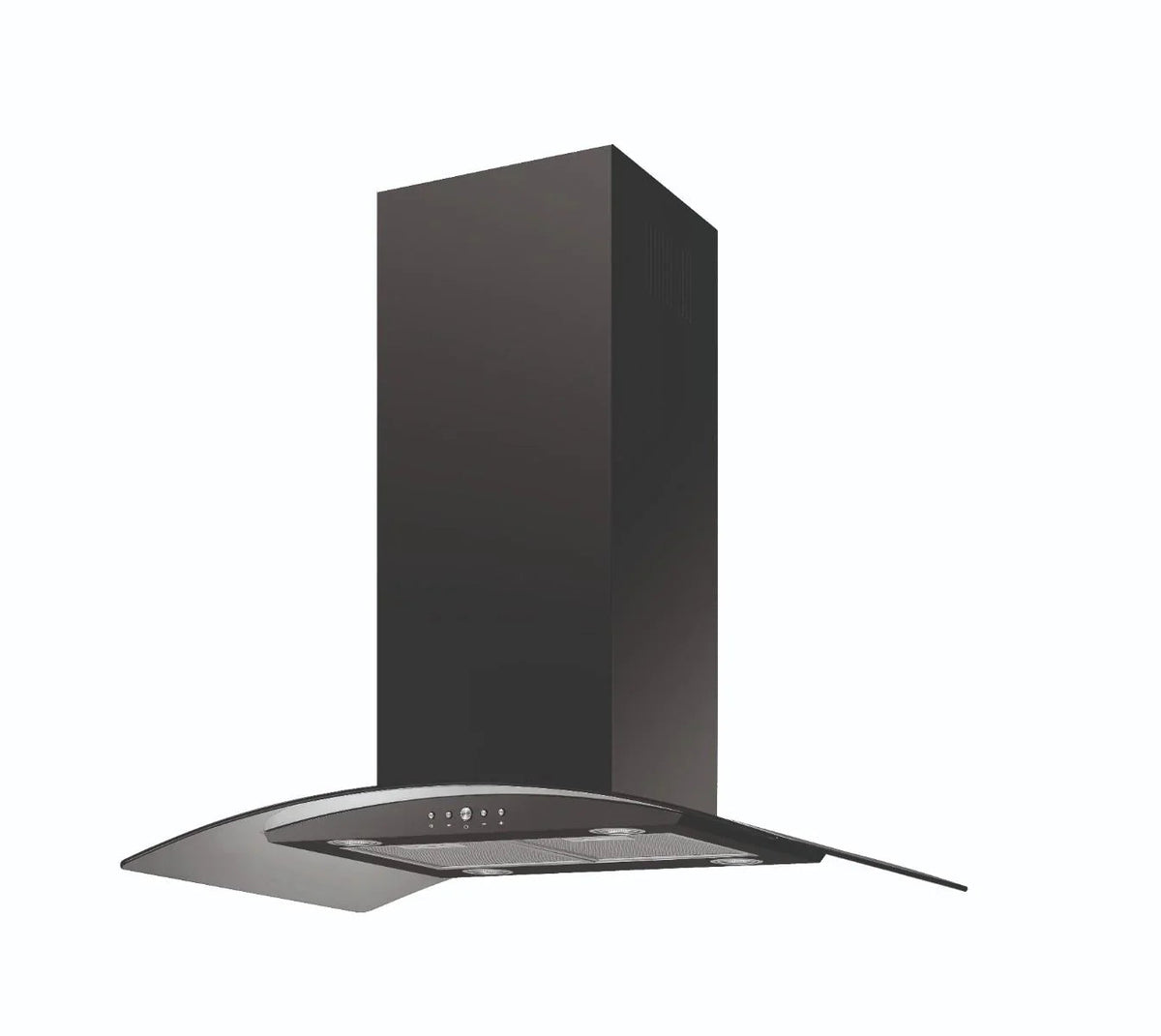 CATA ISLA90BK 90cm Black Curved Glass Island Chimney Hood