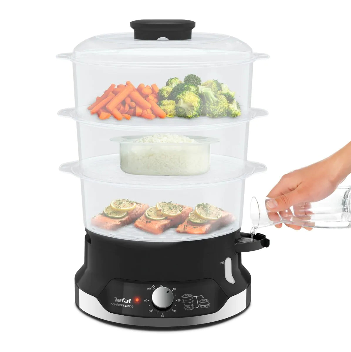 Tefal UltraCompact VC204865 Food Steamer - Black