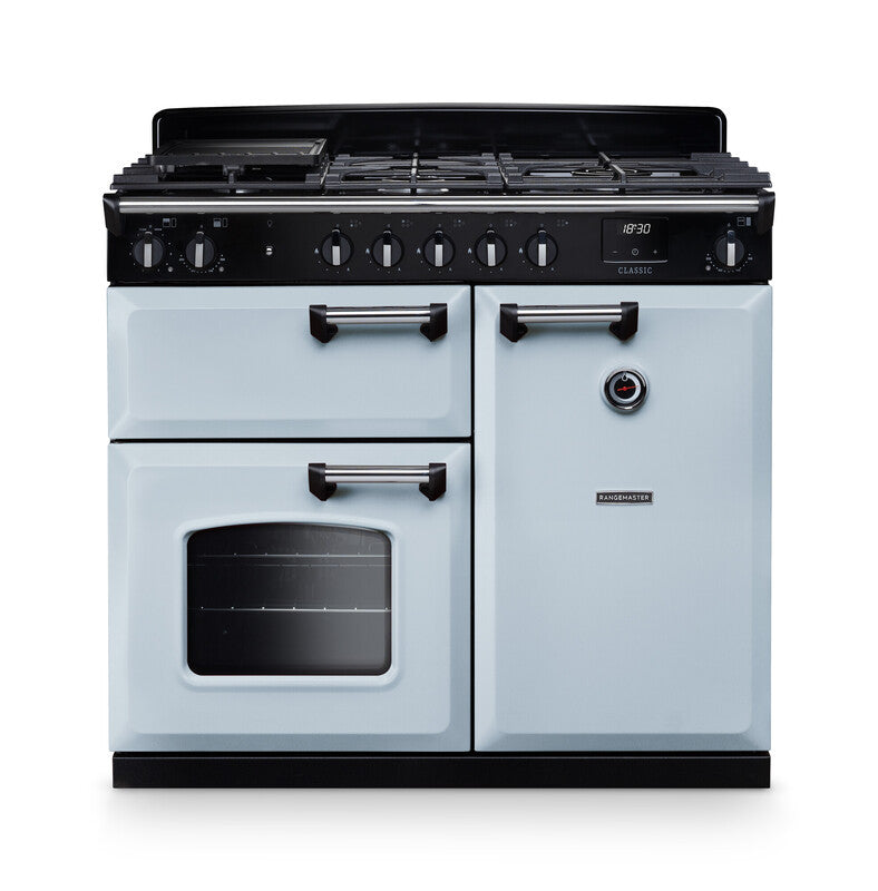 Rangemaster Classic Misty Blue Chrome