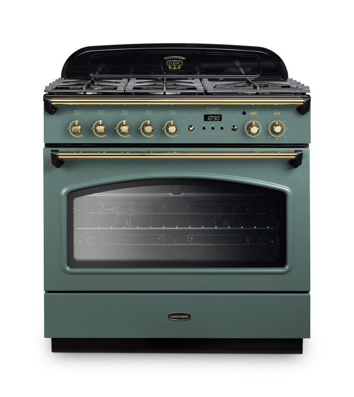 Rangemaster Classic FX Mineral Green Antique Brass