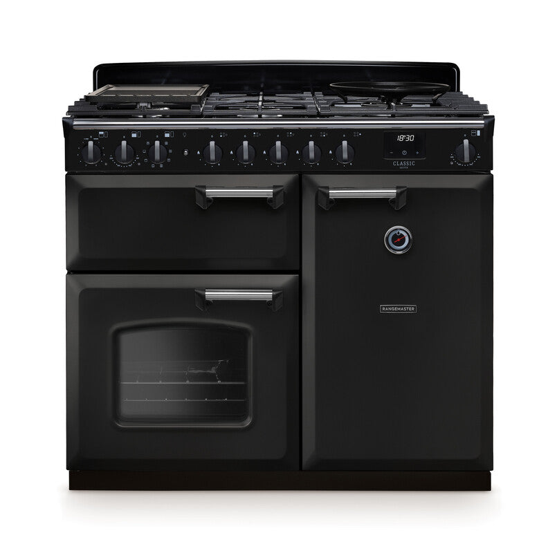 Rangemaster Classic Deluxe Charcoal Black Chrome