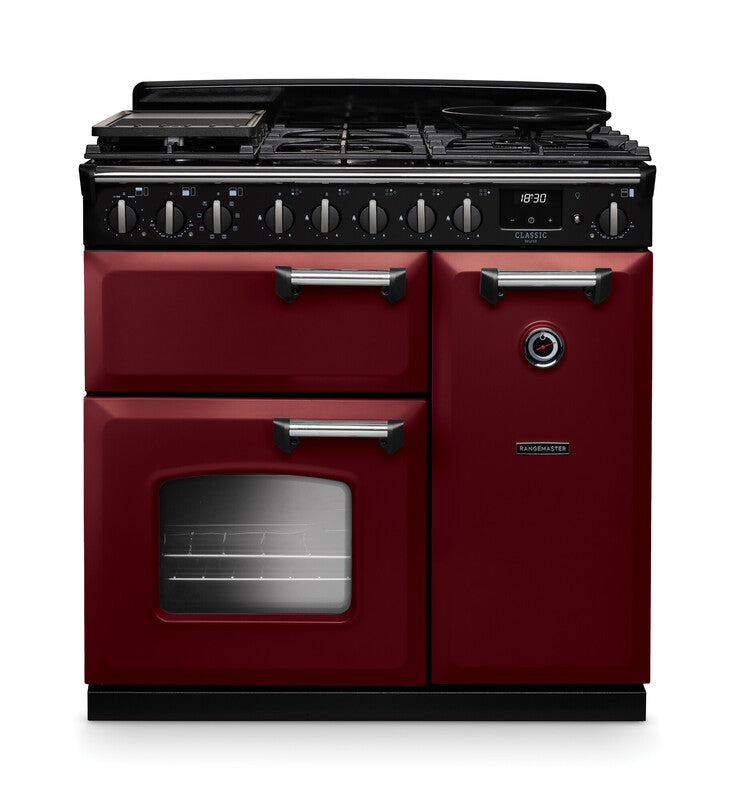 Rangemaster Classic Deluxe Bordeaux Chrome