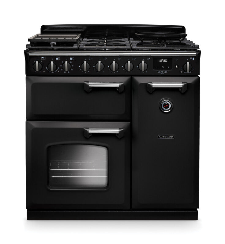 Rangemaster Classic Deluxe Charcoal Black Chrome