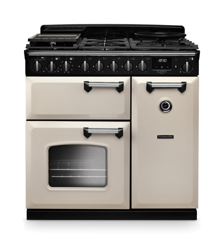 Rangemaster Classic Deluxe Pale Cream Chrome