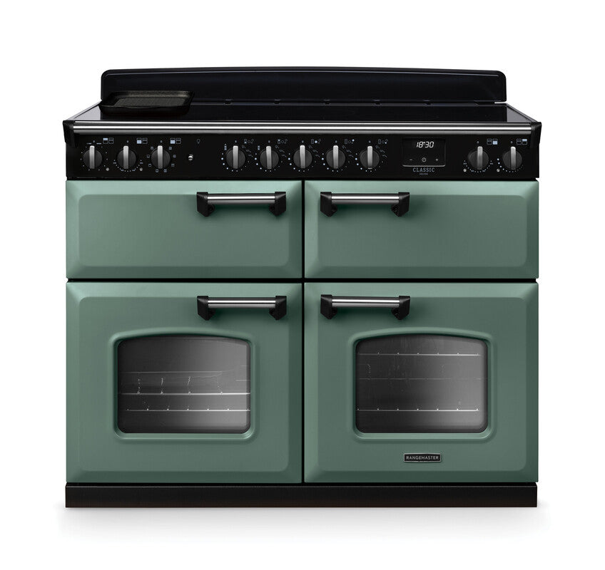 Rangemaster Classic Deluxe Mineral Green Chrome