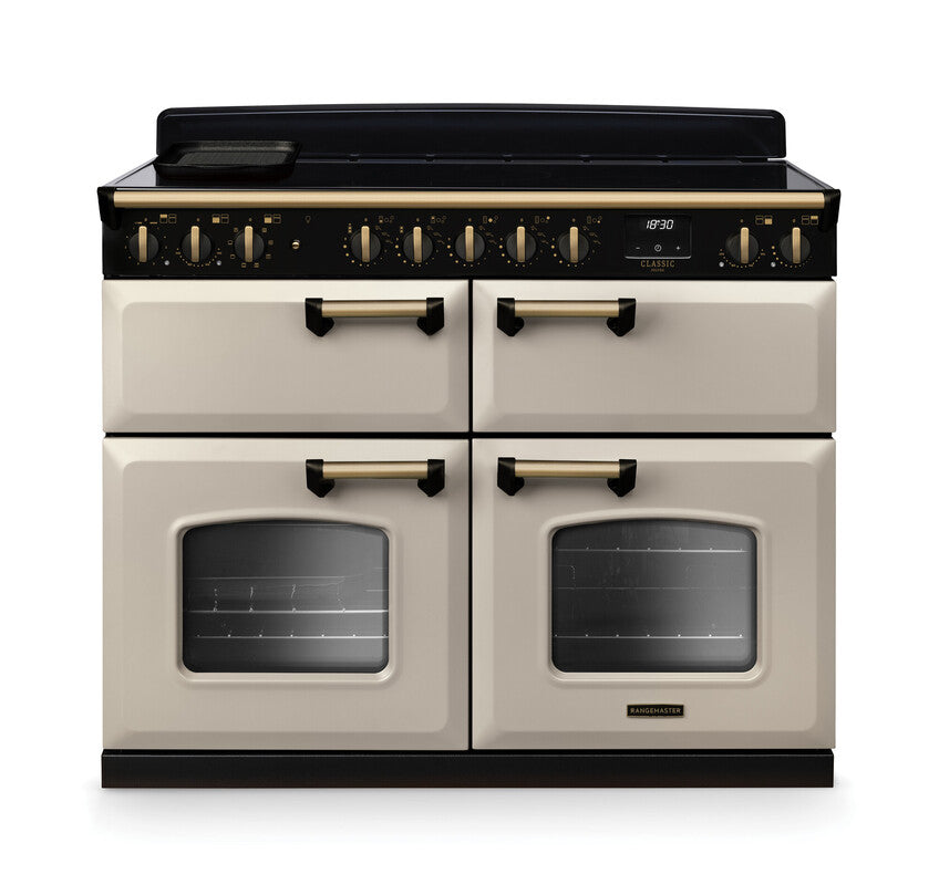Rangemaster Classic Deluxe Pale Cream Antique Brass