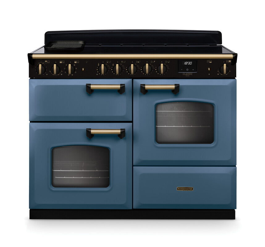 Rangemaster Classic Deluxe Stone Blue Antique Brass