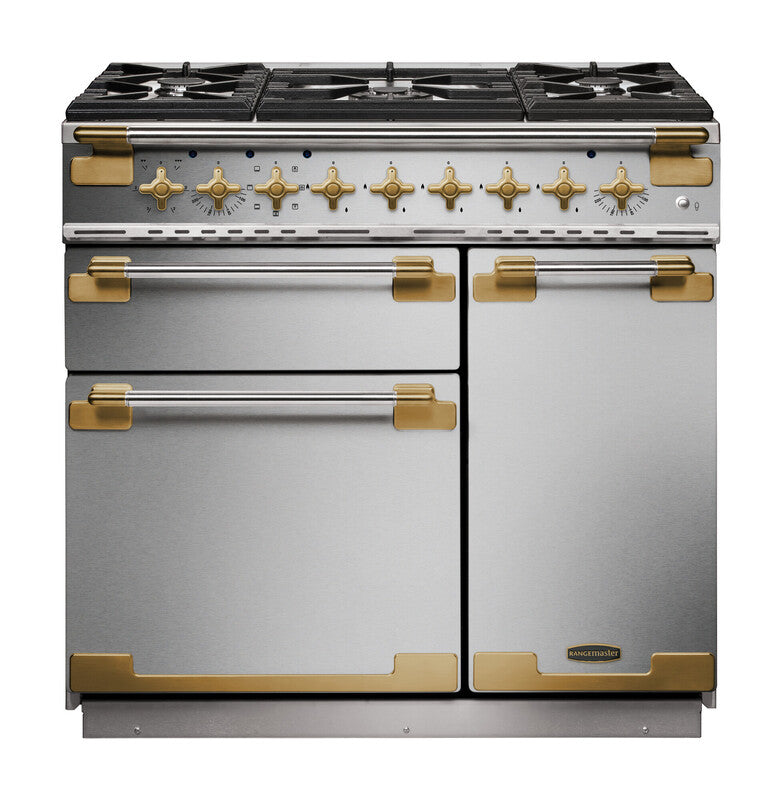 Rangemaster Elise Luxe Stainless Steel Antique Brass