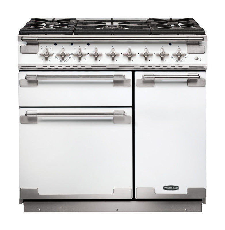 Rangemaster Elise White Brushed Nickel